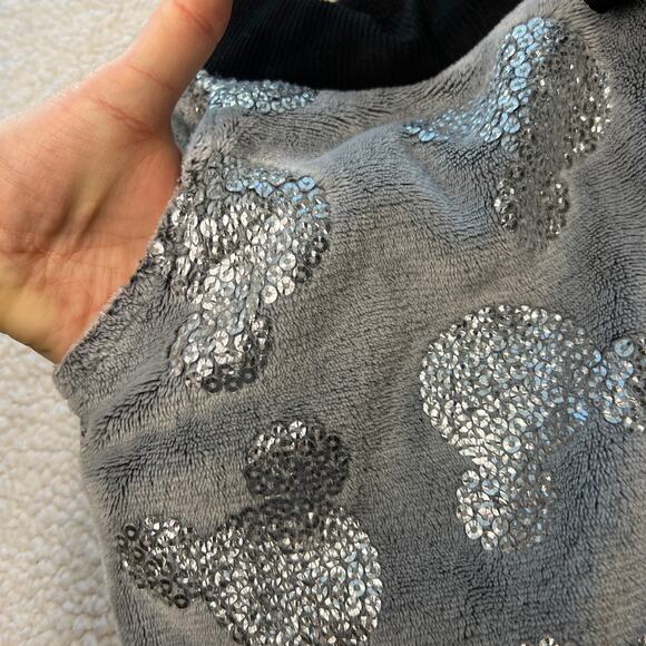 Disney Silver Sequin Mickey Jogger Sleep Pants Medium - Picture 5 of 12